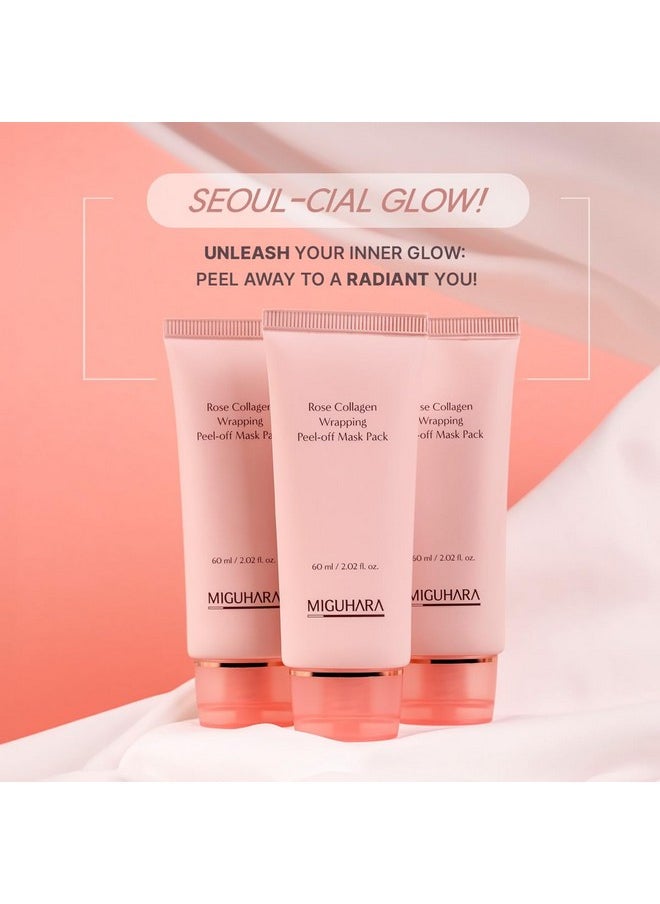 MIGUHARA - Rose Collagen Wrapping Peeloff Mask Pack Korean Skincare Mask Pack (60Ml/2.02 Fl.Oz.) - Image 1
