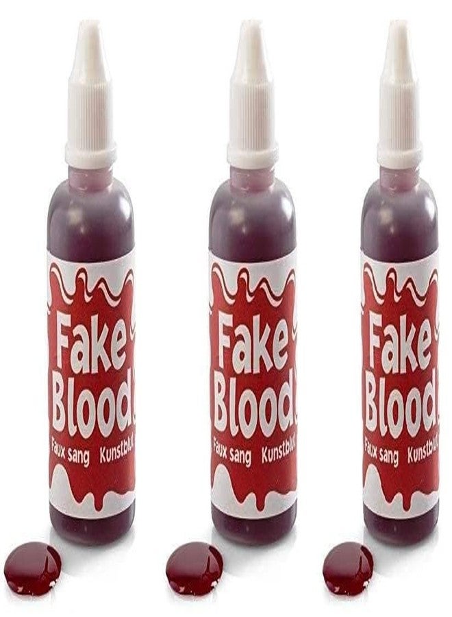PRP Creation Fake Blood 30ml (Pack of 3) - Red, Liquid, Bottle - Halloween Accessory - Image 1