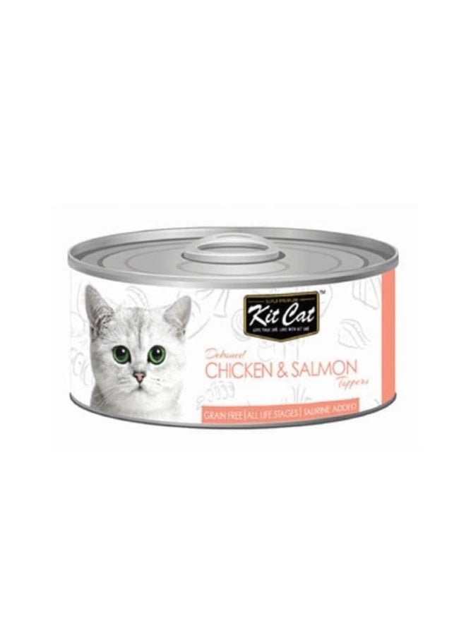 Kit Cat Chicken and Salmon Toppers 70g Grain Free Wet Cat Food with Taurine for All Life Stages