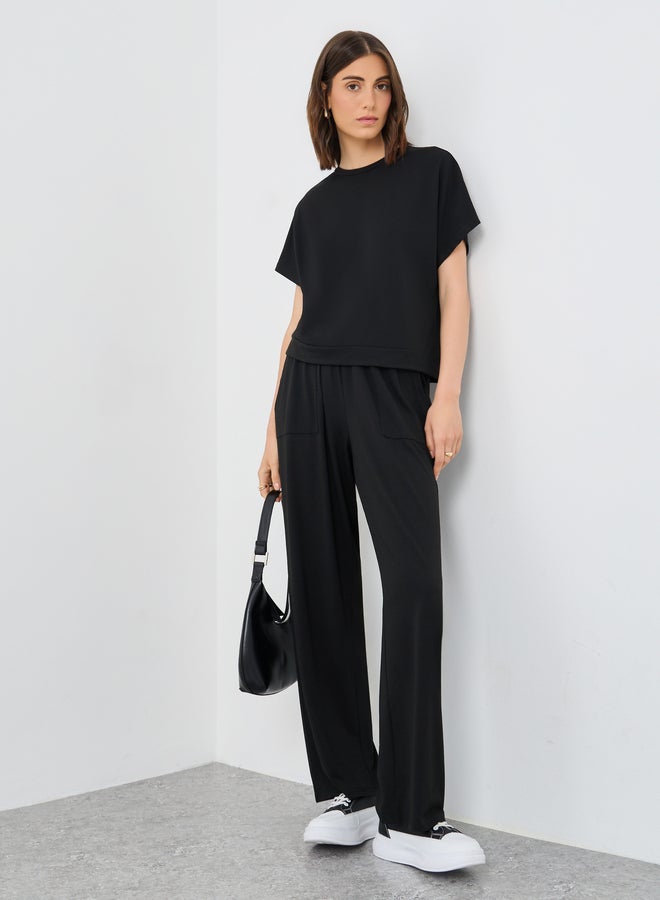 تايك تو طقم تي شيرت وبنطلون بقصة مربعة قطعتين - Image 1