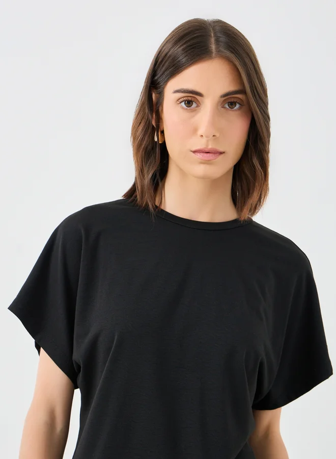 Styli Styli Solid Boxy Fit T-Shirt and Pants Co-Ords