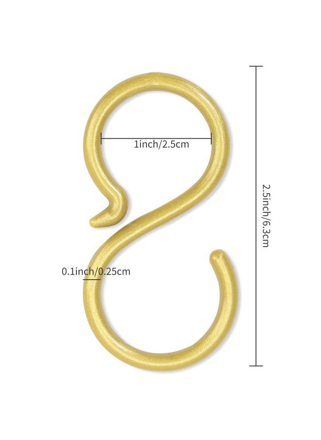 POVETIRE - 30 Pack 2.5 Inch Rubber Gold S Hook for Hanging Baby Headband Hair Accessories Baby Bib NecklaceJewelry Hat Holder - Image 1
