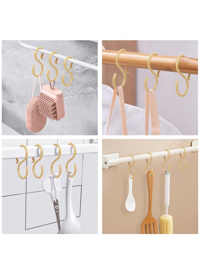 POVETIRE - 30 Pack 2.5 Inch Rubber Gold S Hook for Hanging Baby Headband Hair Accessories Baby Bib NecklaceJewelry Hat Holder - Image 1