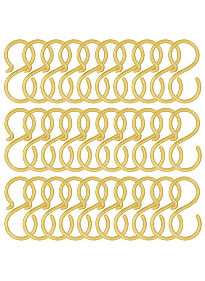 POVETIRE - 30 Pack 2.5 Inch Rubber Gold S Hook for Hanging Baby Headband Hair Accessories Baby Bib NecklaceJewelry Hat Holder - Image 1