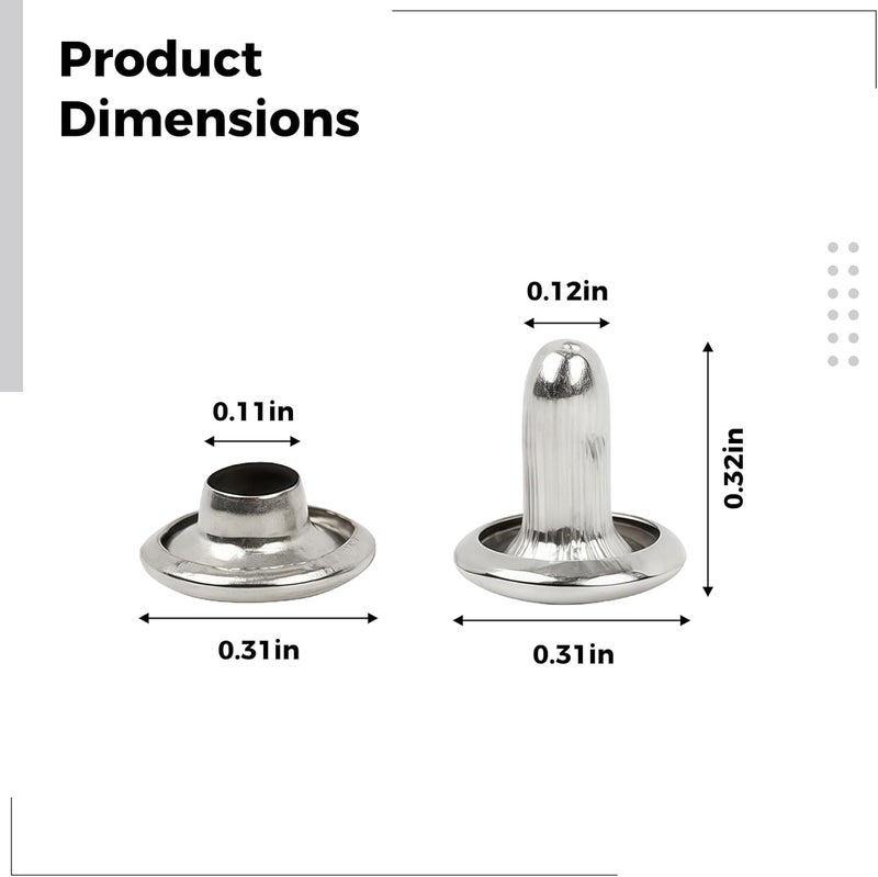 Budget friendly premium quality Leather Crafting Rivets 300 Pcs Steel Double Cap, 0.03 in X 0.03 in / 0.78 Cm X 0.82 Cm, DIY, Shoes, Belts, Clothing, for Long-Lasting Projects Odor resistant Hanging space save Various color options Instant order available stock All region coverage Sand resistant Modern versatile shape All-round well-engineered practical build Cost effective fine quality Assorted trendy color picks Room to room portable Local market compliant trusted quality All climate suitability Strong durable raw material Global flexible sizing options Elegant upgraded practical design Classified organized storage Full village delivery cover Simple practical structure Rack friendly Gulf market trial optimized design Advanced compact design All usage compatible Multi-color available build - Image 3