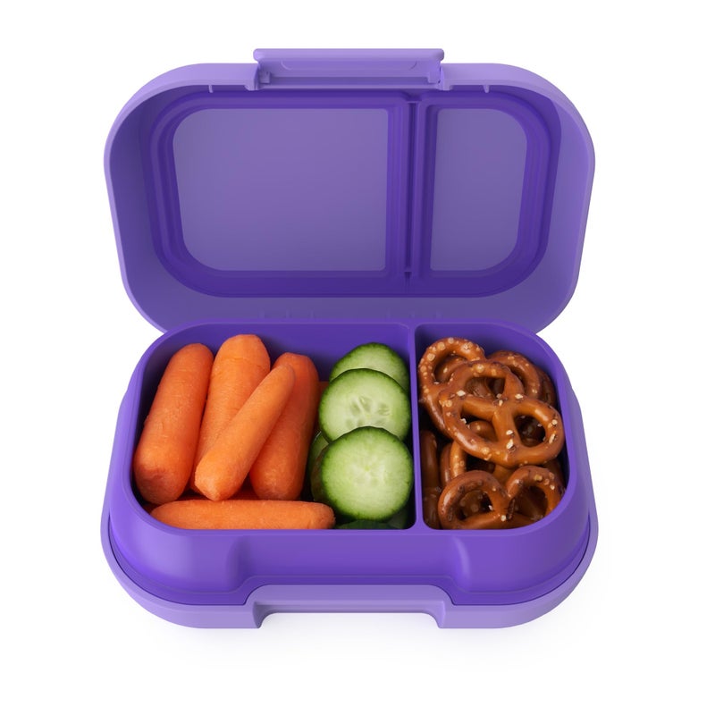Bentgo Kids Snack - 2 Compartment Leak-Proof Bento-Style Food Storage for Snacks and Small Meals  Easy-Open Latch  Dishwasher Safe  and BPA-Free - Ideal for Ages 3+ (Purple) - Image 1