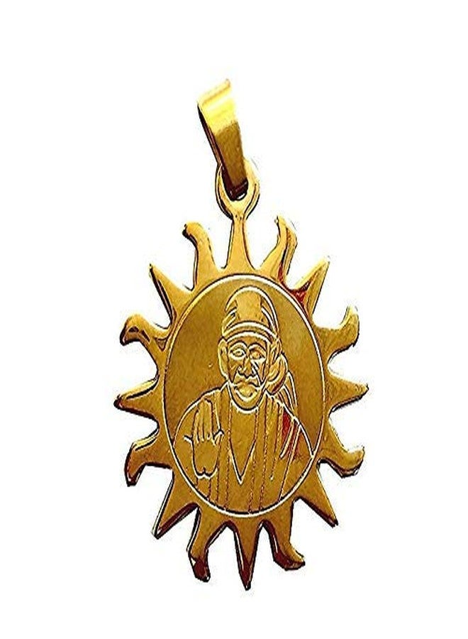 Sai Amrut Gifts Baba Brass Pendant with Silver & Gold Plated for Men & Women (Designs Available) (Sun Shape) - Image 3