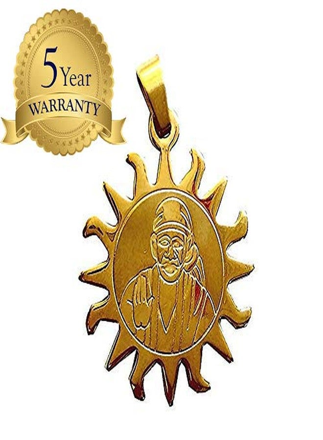 Sai Amrut Gifts Baba Brass Pendant with Silver & Gold Plated for Men & Women (Designs Available) (Sun Shape) - Image 4