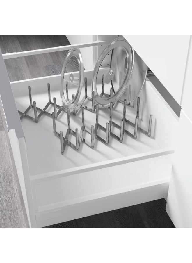 Adjustable Pot Lid Organizer, Expandable Stainless Steel Pan Lid Holder for Cabinet, Drawer and Shelf Storage, Kitchen Lid Rack for Pot Lids and Food Container Lids - Image 5
