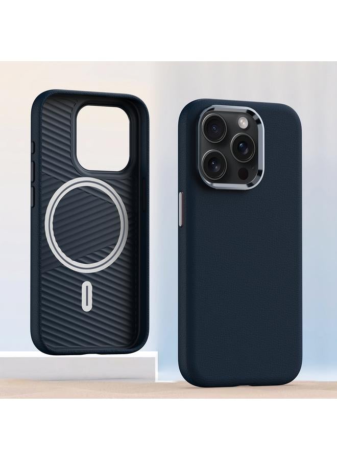 Zaboon Case For iPhone 12 Pro Metal Lens Frame Leather Magsafe Full Coverage Shockproof Phone Case - Image 1