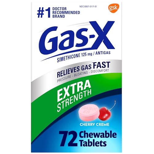 Gas-X GasX Extra Strength Chewable Gas Relief Tablets with Simethicone 125 mg for Bloating Relief Cherry 72 Count - Image 2