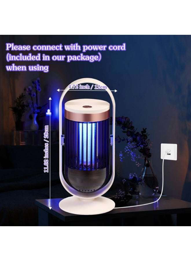 OSHIMA Mosquito Zapper Electric Bug Zapper Indoor Outdoor Mosquito Killer LED Fly Swatter Zapper Purple Light Insect Killer for Home Backyard Patio Garden Camping Site (Beige) - Image 2