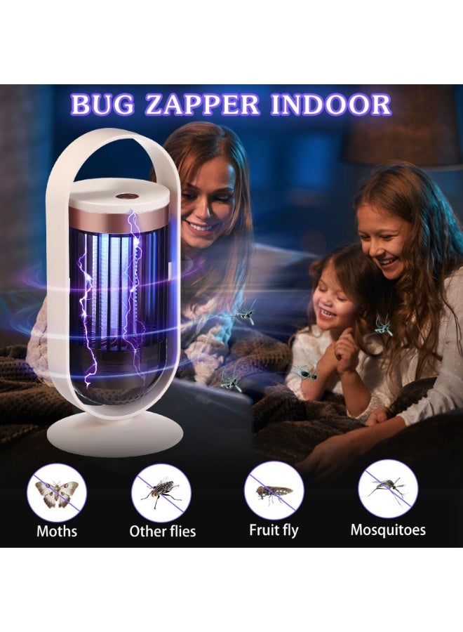 OSHIMA Mosquito Zapper Electric Bug Zapper Indoor Outdoor Mosquito Killer LED Fly Swatter Zapper Purple Light Insect Killer for Home Backyard Patio Garden Camping Site (Beige) - Image 5