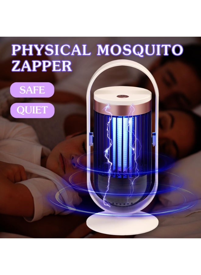 OSHIMA Mosquito Zapper Electric Bug Zapper Indoor Outdoor Mosquito Killer LED Fly Swatter Zapper Purple Light Insect Killer for Home Backyard Patio Garden Camping Site (Beige) - Image 4