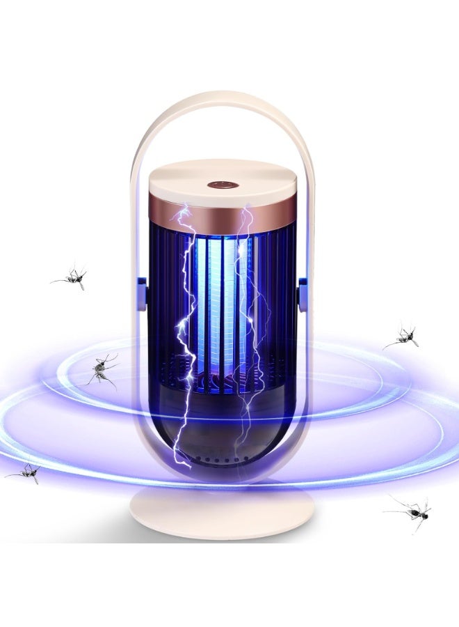 OSHIMA Mosquito Zapper Electric Bug Zapper Indoor Outdoor Mosquito Killer LED Fly Swatter Zapper Purple Light Insect Killer for Home Backyard Patio Garden Camping Site (Beige) - Image 1