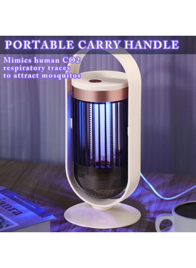 OSHIMA Mosquito Zapper Electric Bug Zapper Indoor Outdoor Mosquito Killer LED Fly Swatter Zapper Purple Light Insect Killer for Home Backyard Patio Garden Camping Site (Beige) - Image 3