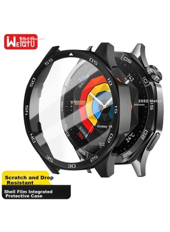 Wei Qiantu Weiqiantu Huawei Gt5 Protective Case Watch Tempered Film High Definition Touch-sensitive Full Coverage Protective Cover Film Case Integrated Watch Case Gt5-46mm Dial-black - Image 1