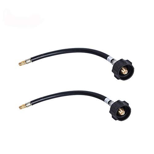 GGC 2 Feet RV Propane Pigtail Hose QCC1 Connector with 1/4'' Inverted Male Flare (2PCS) - Image 1