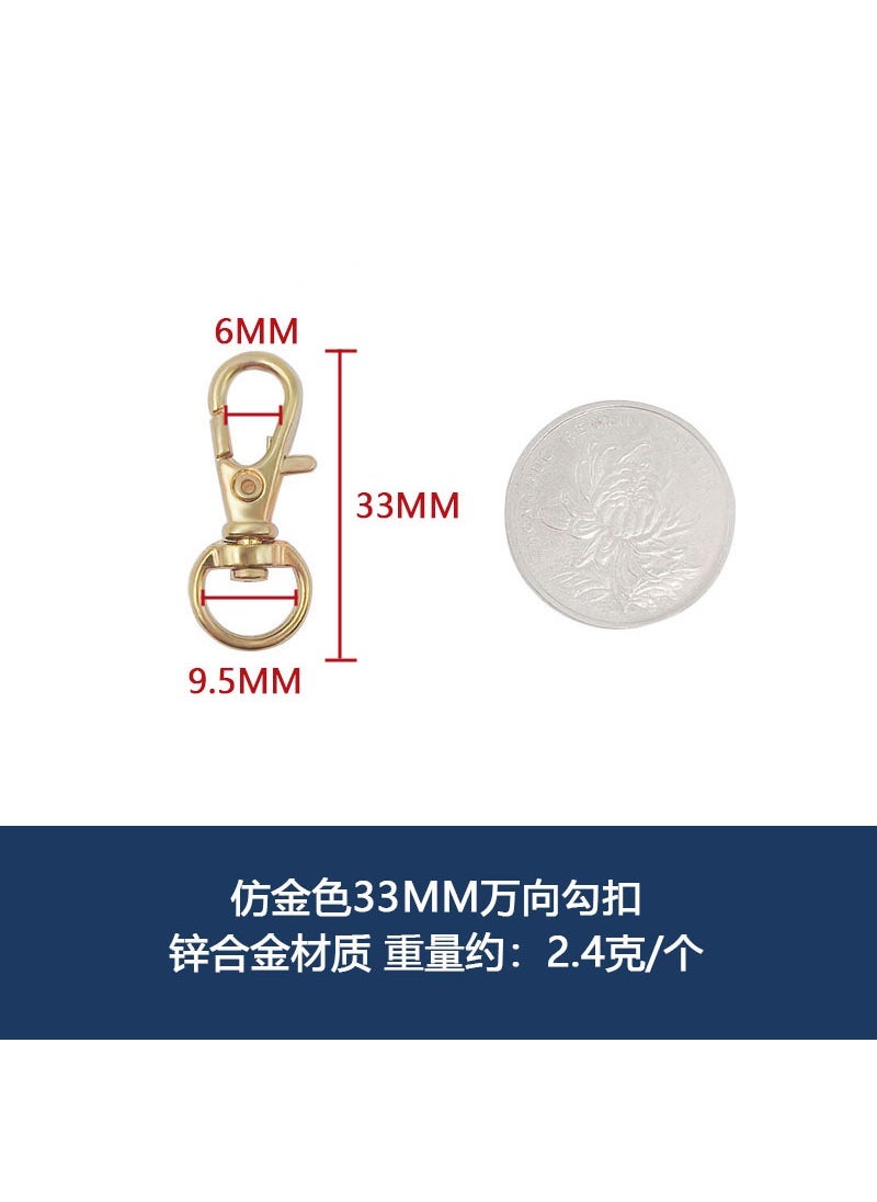Wholesale Spring Clasp Lobster Claw for DIY Bag Imitation gold 33mm Universal hook one 