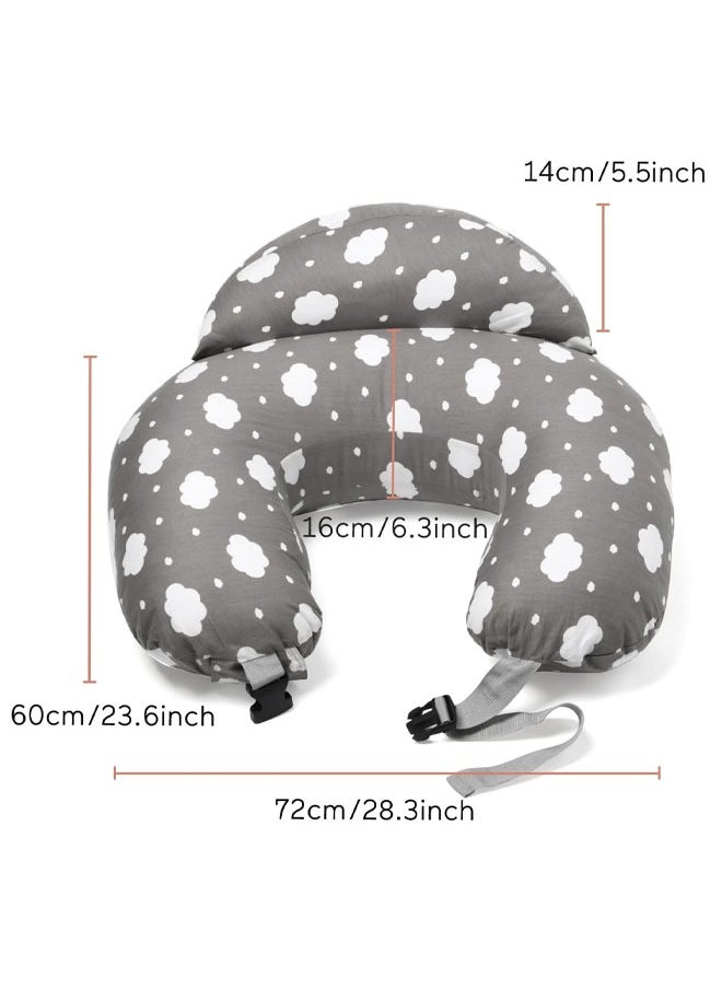 Aissiora Feeding Pillow,Nursing Pillow with Infant Support Cushion, Multi Breastfeeding Pillow with Removable Neck Belt for Mom Baby  with Adjustable Waist Strap and Removable Cotton Cover  - Image 2