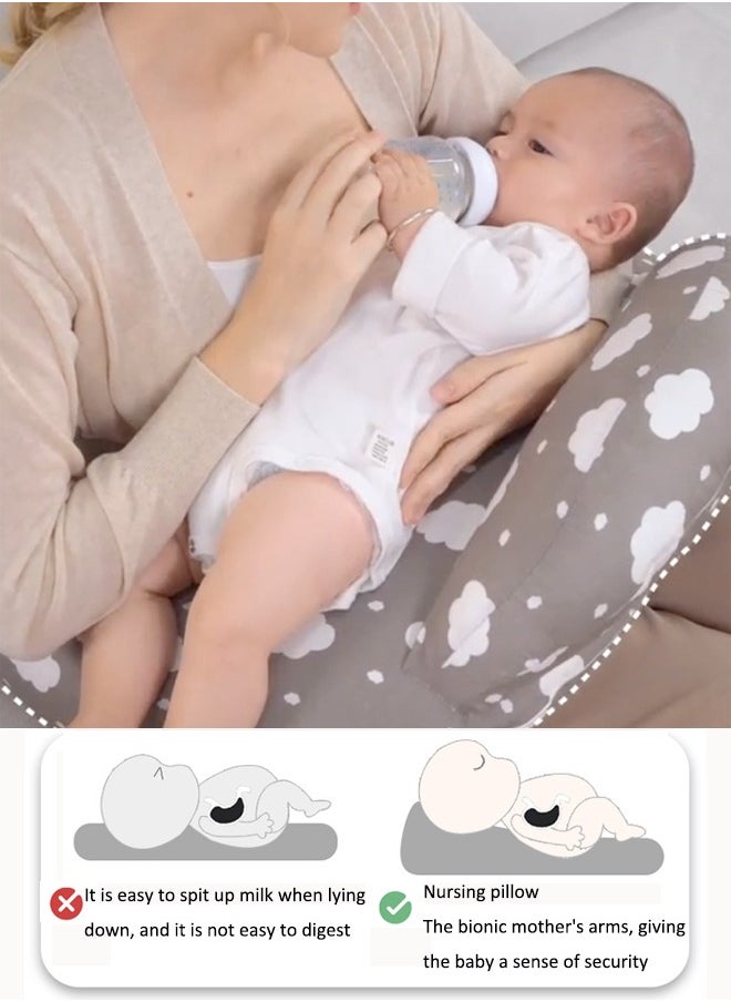 Aissiora Feeding Pillow,Nursing Pillow with Infant Support Cushion, Multi Breastfeeding Pillow with Removable Neck Belt for Mom Baby  with Adjustable Waist Strap and Removable Cotton Cover  - Image 5