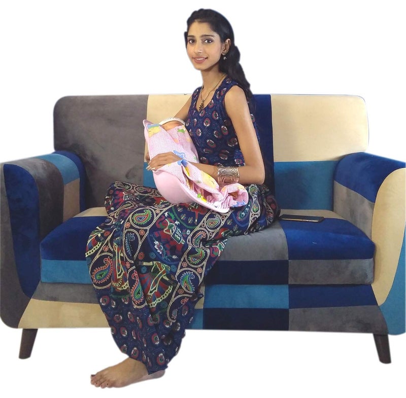 HOOPA وسادة تغذية XXL مطبوعة مع غطاء - وردي | حامل رضيع | وسادة للرضاعة | وسادة للرضاعة الطبيعية | حامل للأطفال | وسادة للرضاعة الطبيعية | حامل مائل - Image 1