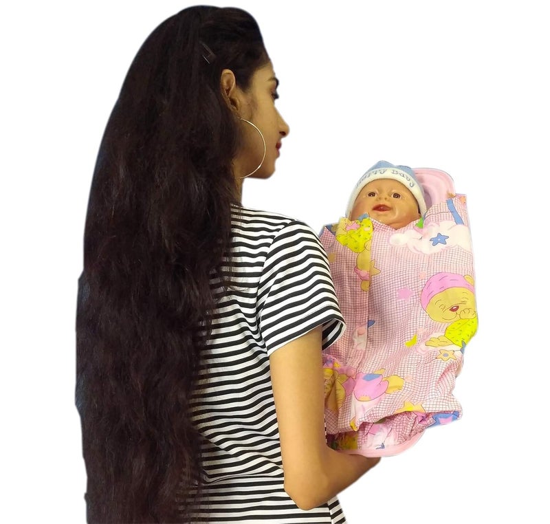 HOOPA وسادة تغذية XXL مطبوعة مع غطاء - وردي | حامل رضيع | وسادة للرضاعة | وسادة للرضاعة الطبيعية | حامل للأطفال | وسادة للرضاعة الطبيعية | حامل مائل - Image 2