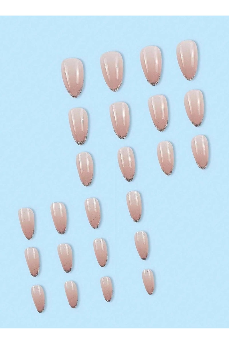 Almond shaped fake nails. The box contains 24 nails with a nail file and glue - Image 3