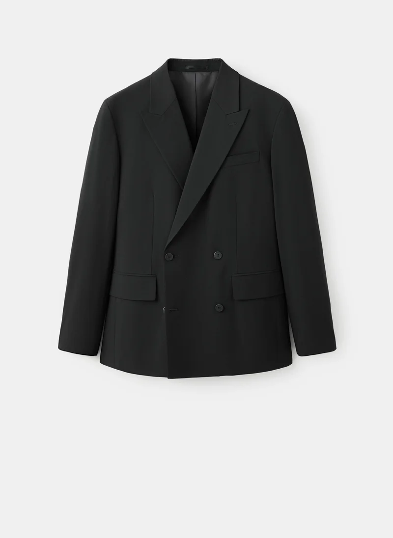 Mango Man 99-NEGRO Boston Regular-Fit Double-Breasted Suit Jacket for Men | Best Price UAE