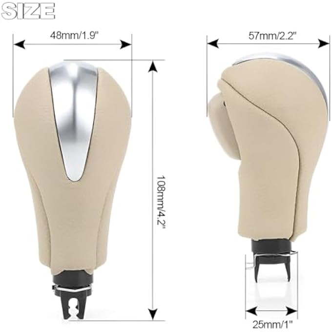 rayihni Beauenty Automatic Shift Knob for 20122020 Nissan Patrol Y62 Infiniti FX35 FX37 FX50 EX25 EX35 G25 G35 G37 QX50 QX56 QX70 QX80 Leather and Synthetic Fiber Materials Beige - Image 4