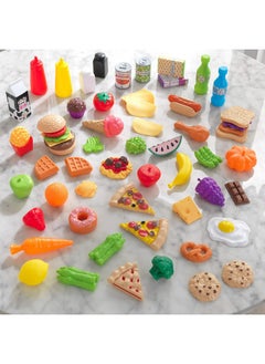 KidKraft KidKraft 65-Piece Plastic Play Food Set for Play Kitchens, Fruits, Veggies, Sweets, Drinks and More, Gift for Ages 3+  - Image 2