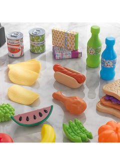 KidKraft KidKraft 65-Piece Plastic Play Food Set for Play Kitchens, Fruits, Veggies, Sweets, Drinks and More, Gift for Ages 3+  - Image 4