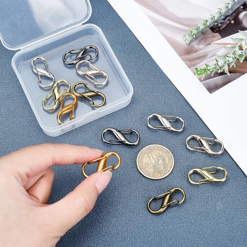 كلاراكو 12 قطعة من مشابك معدنية قابلة للتعديل من كلاركو لسلسلة المحفظة، 6 ألوان لطول سلسلة الحقيبة، مشابك تقصير معدنية رفيعة، أداة ضبط سلسلة حقيبة اليد، ملحقات موصلات وصلات، 1×0.5 بوصة - Image 5