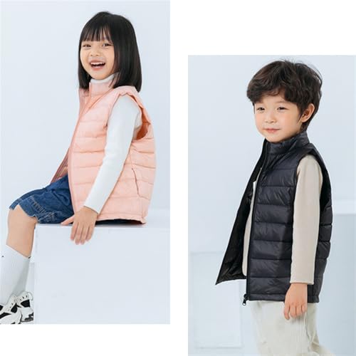 BESTORI Kids Boys Girls Winter Puffer Vest Lightweight Sleeveless Jacket with Pockets Quilted Full Zip Outerwear, Black, 11-12 Years - Image 3