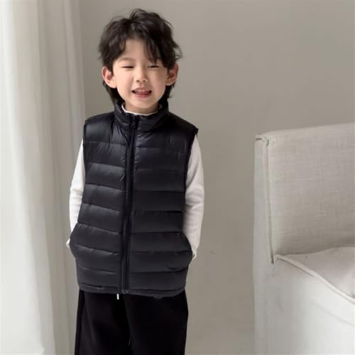 BESTORI Kids Boys Girls Winter Puffer Vest Lightweight Sleeveless Jacket with Pockets Quilted Full Zip Outerwear, Black, 11-12 Years - Image 2