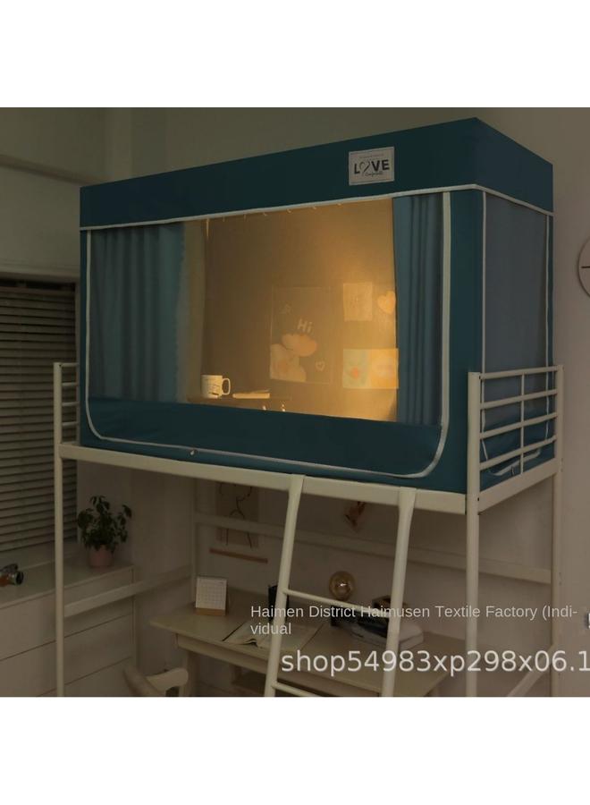 Bluejw 10Y Cross-border College Student Dormitory Mosquito Net Upper And Lower Bed Curtain Integrated Coating Shading Bed Curtain With Bracket Manufacturers - Image 2