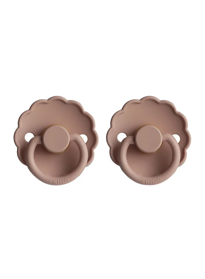 FRIGG Pack Of 2 Daisy Latex Baby Pacifier 6-18M, Blush - Size 2