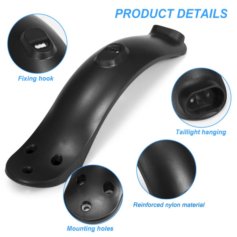 Rear Mudguard: Red High-quality Nylon - Durable Long Service Life Scooter Accessory for Xiaomi M365 Electric Scooter - Image 2