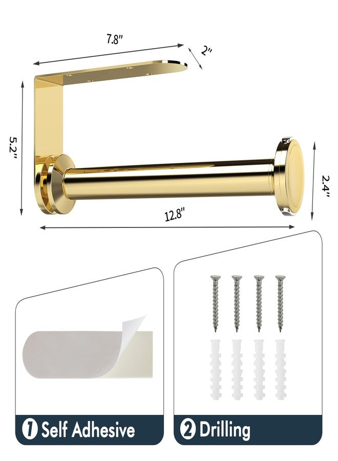 theaoo Paper Towel Holder Under Cabinet, One-Handed Tear Wall Mount Paper Towel Holder Dispenser with Damping Function for Kitchen Organization, Stainless Steel, Self-Adhesive or Drill mounting, Gold - Image 4