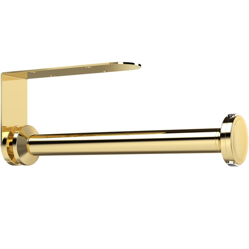 theaoo Paper Towel Holder Under Cabinet, One-Handed Tear Wall Mount Paper Towel Holder Dispenser with Damping Function for Kitchen Organization, Stainless Steel, Self-Adhesive or Drill mounting, Gold - Image 1