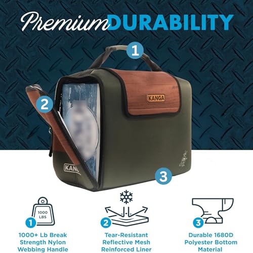 Kanga Insulated Cooler Bag - Soft Cooler Bag - 12 Pack Beer and Seltzer Drink Cooler - Insulated and Durability Tested - Kanga Kase Mate Cooler - Woody - Image 4