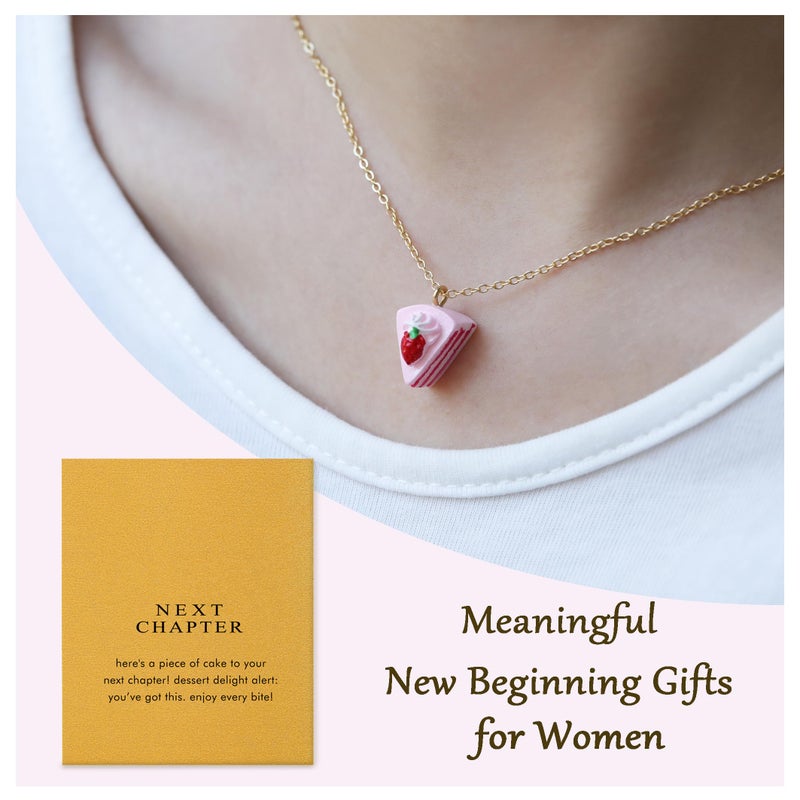 Baydurcan Cute Cake Necklace for Women, Farewell Gifts for Coworkers, Divorce Present New Job New Beginnings Gifts for Women - Image 5