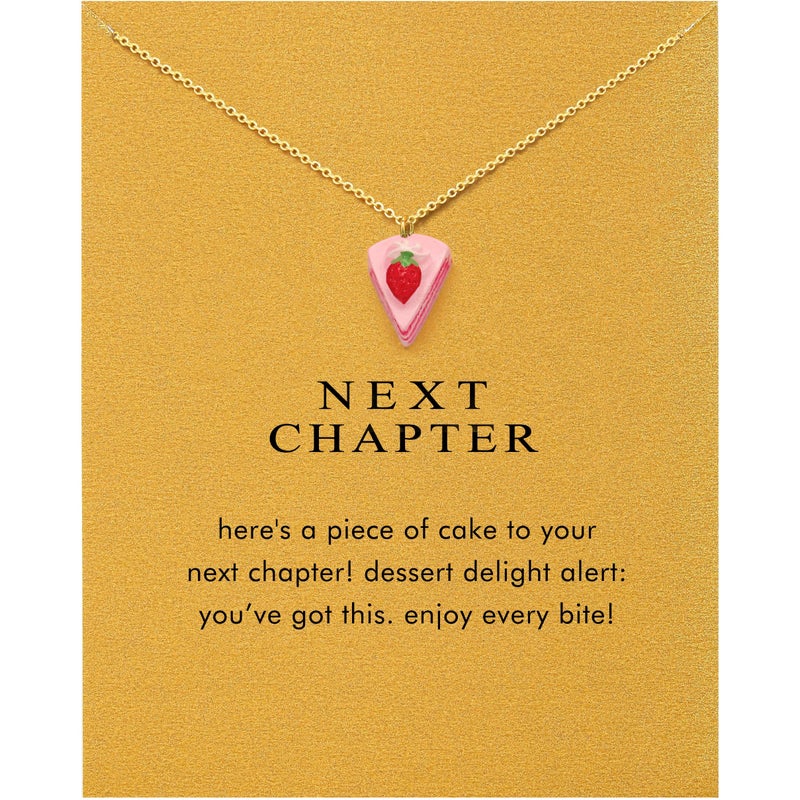Baydurcan Cute Cake Necklace for Women, Farewell Gifts for Coworkers, Divorce Present New Job New Beginnings Gifts for Women - Image 1