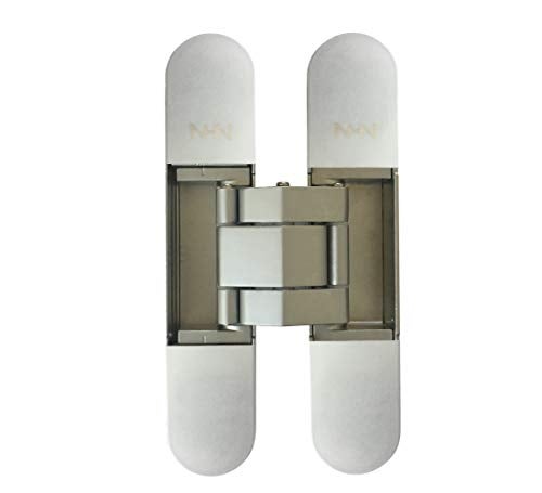 NHN KT3D140 Invisible Hinge Set of Two2 Up to 132lbs Doors Concealed and Streamline Door Hinge 3D Adjustable Up to 132lbs Satin Chrome - Image 1