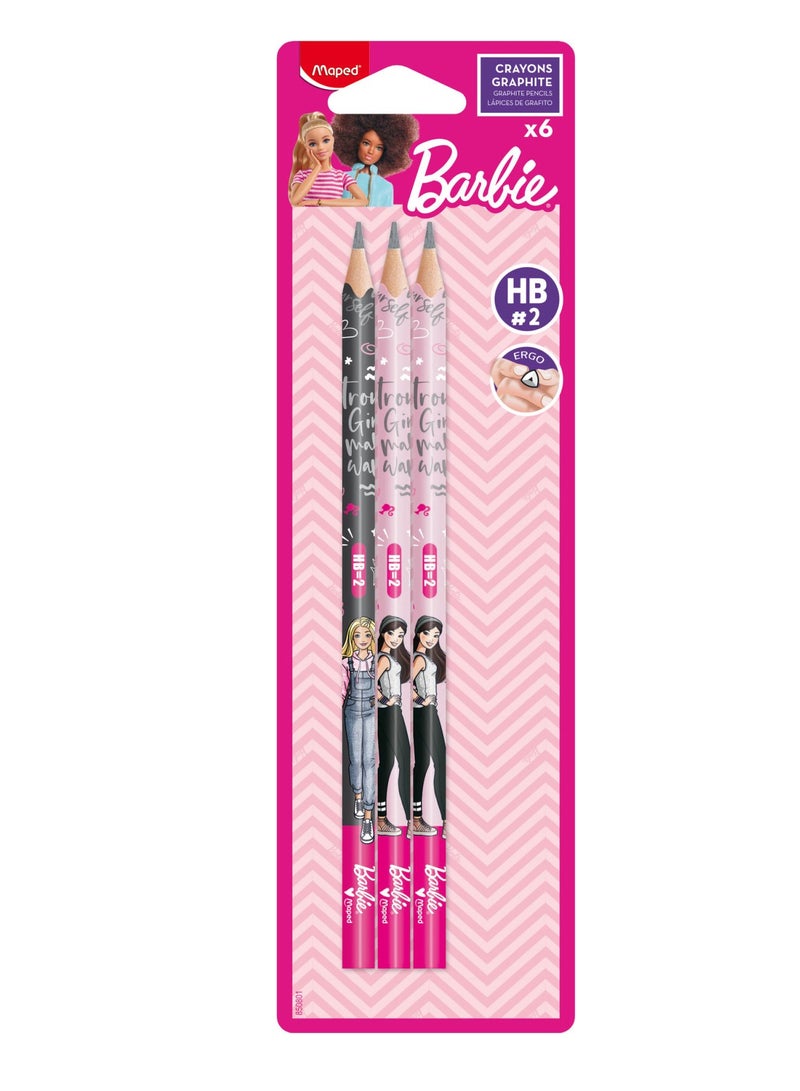 Maped أقلام رصاص جرافيت باربي مكونة من 6 قطع - Image 1
