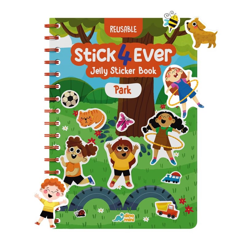 Stick4Ever Jelly Sticker Book for Kids Waterproof Easy to Clean Reusable Sticker Book for Toddlers Reusable Road Trip Activities for Kids Stocking Stuffers for Toddlers Park