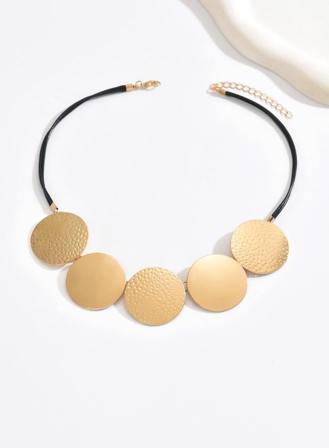 Take Two Gold Metal Round Necklace - Image 4