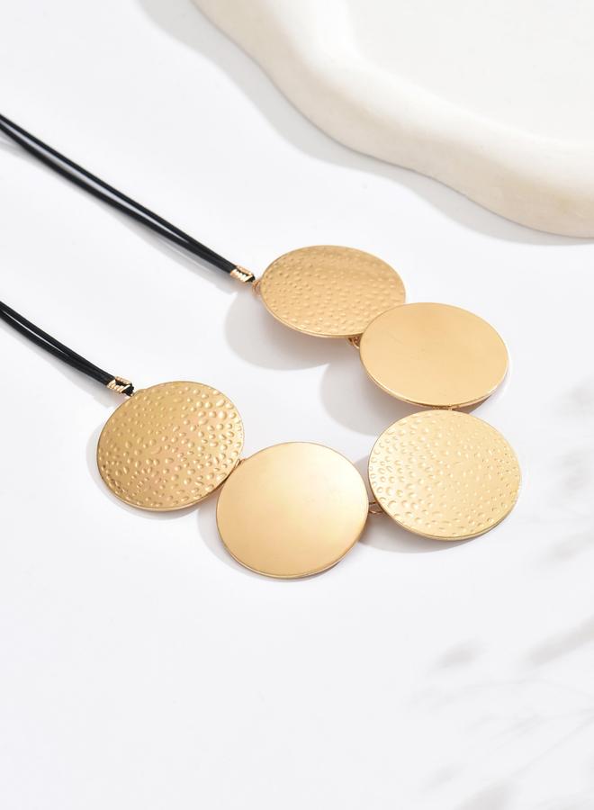 Take Two Gold Metal Round Necklace - Image 3