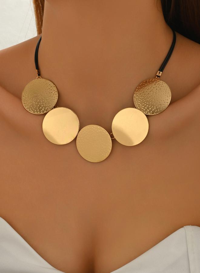 Take Two Gold Metal Round Necklace - Image 2