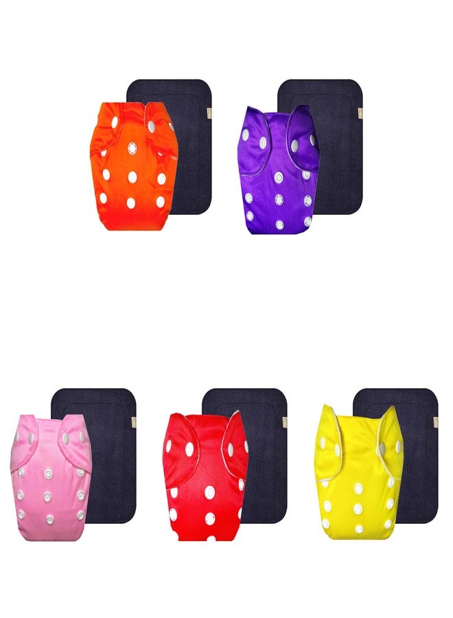 Dumbledo Lite Cloth Diaper with Gray Insert (Pack of 5) | Soft & Gentle | 6-Layer Absorbent Pad | Travel Friendly | Trusted by Moms | 3 Months - 2 Years | Unisex Baby - Image 1